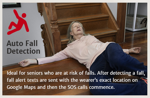 4GX fall detection personal alarm pendant watch canada